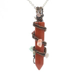 Vinking Jewelry Hexagonal Point Natural Stone Pendant Necklace