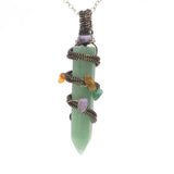 Vinking Jewelry Hexagonal Point Natural Stone Pendant Necklace
