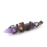Vinking Jewelry Hexagonal Point Natural Stone Pendant Necklace