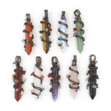 Vinking Jewelry Hexagonal Point Natural Stone Pendant Necklace