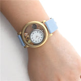 Vinnie Leather Wrap Bracelet with Magnetic Locket Watch Band