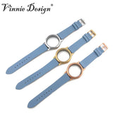 Vinnie Leather Wrap Bracelet with Magnetic Locket Watch Band