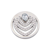 Vinnie Jewelry 33MM Pera Coin with Clear Crystal Pendant