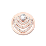 Vinnie Jewelry 33MM Pera Coin with Clear Crystal Pendant