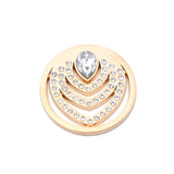 Vinnie Jewelry 33MM Pera Coin with Clear Crystal Pendant