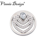 Vinnie Jewelry 33MM Pera Coin with Clear Crystal Pendant