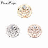 Vinnie Jewelry 33MM Pera Coin with Clear Crystal Pendant