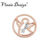 Vinnie Jewelry 33mm Angel Coin Disc with Star Dangle - 5pcs/lot