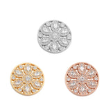Vinnie Crystal Flower Coin Disc Pendant Necklace