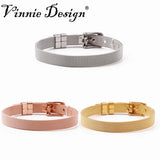 Vinnie Jewelry 8mm Stainless Steel Keeper Wrap Bracelets for Slide Charms