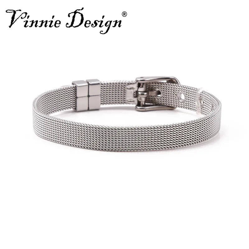 Vinnie Jewelry 8mm Stainless Steel Keeper Wrap Bracelets for Slide Charms