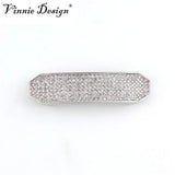 Vinnie Jewelry Crystal Pave Slider for Leather Wrap Bracelet
