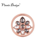 Vinnie Jewelry Flores Steelgrey Coin Disc 33mm Large