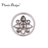 Vinnie Jewelry Flores Steelgrey Coin Disc 33mm Large