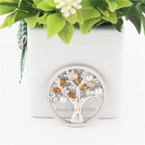 Vinnie Life Tree Coin Disc w/ Pearl & Champagne Stone for 35mm Frame Pendant