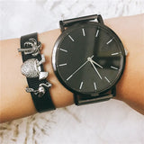 Vinnie Stainless Steel Keeper Bracelet Set with Mesh Wristwatch