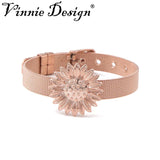 Vinnie Stainless Steel Mesh Bracelet with Sunflower Charms