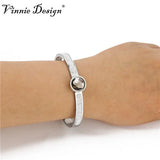 Vinnie Stainless Steel Bangle with Deluxe Crystals Bracelet