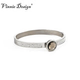 Vinnie Stainless Steel Bangle with Deluxe Crystals Bracelet