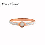 Vinnie Stainless Steel Bangle with Deluxe Crystals Bracelet