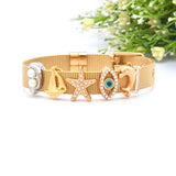 Vinnie Stainless Steel Mesh Bracelet Sets with Charms for Women