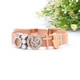 Vinnie Stainless Steel Mesh Bracelet Sets with Charms for Women