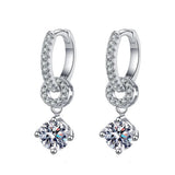 18K Plated 1CT VVS1 Moissanite Diamond Double Hoop Earrings