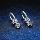 18K Plated 1CT VVS1 Moissanite Diamond Double Hoop Earrings