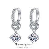18K Plated 1CT VVS1 Moissanite Diamond Double Hoop Earrings