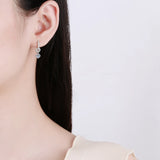 18K Plated 1CT VVS1 Moissanite Diamond Double Hoop Earrings