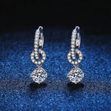 18K Plated 1CT VVS1 Moissanite Diamond Double Hoop Earrings