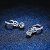 18K Plated 1CT VVS1 Moissanite Diamond Double Hoop Earrings