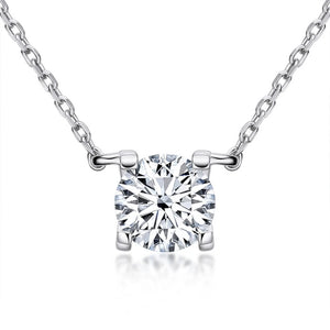 VVS1 1CT Moissanite Diamond Pendant Necklace 925 Silver