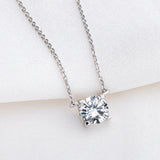 VVS1 1CT Moissanite Diamond Pendant Necklace 925 Silver