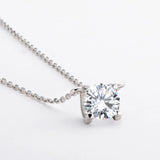 VVS1 1CT Moissanite Diamond Pendant Necklace 925 Silver