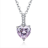 925 Silver 7*7MM Sapphire Necklace for Women