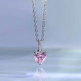 925 Silver 7*7MM Sapphire Necklace for Women