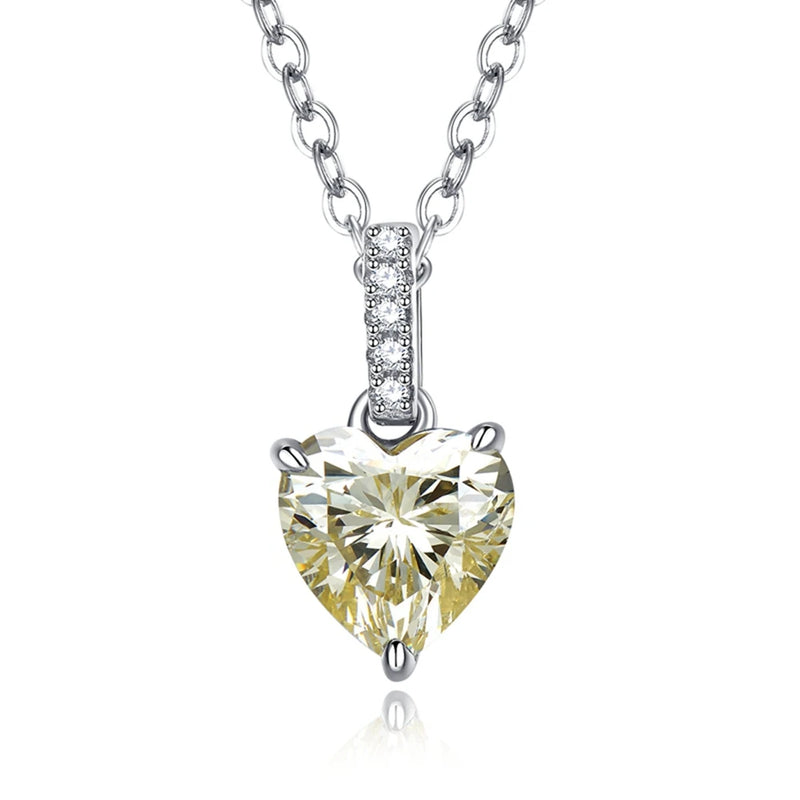 925 Silver 7*7MM Sapphire Necklace for Women