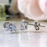 Sapphire Courndum Stud Earrings 925 Sterling Silver Jewelry