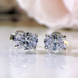 Sapphire Courndum Stud Earrings 925 Sterling Silver Jewelry