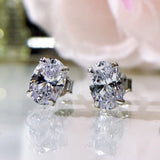 Sapphire Courndum Stud Earrings 925 Sterling Silver Jewelry