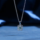 18K Plated Clover Sapphire Necklaces Women Gift 925 Silver