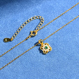 18K Plated Clover Sapphire Necklaces Women Gift 925 Silver