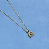 18K Plated Clover Sapphire Necklaces Women Gift 925 Silver