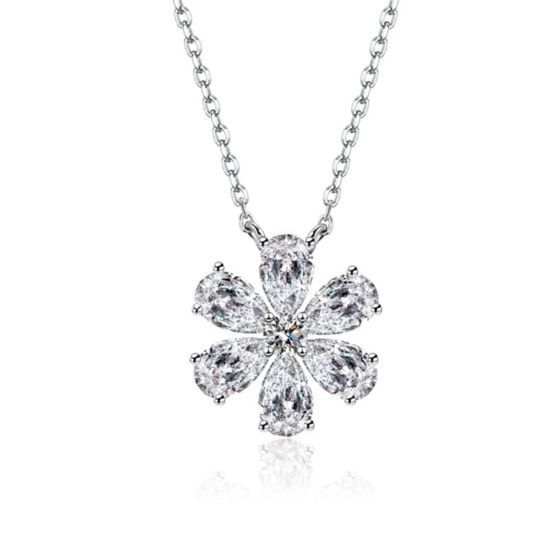 Flower Sapphire Gemstone Necklace 925 Sterling Silver Jewelry Gift