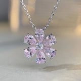 Flower Sapphire Gemstone Necklace 925 Sterling Silver Jewelry Gift