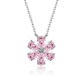 Flower Sapphire Gemstone Necklace 925 Sterling Silver Jewelry Gift