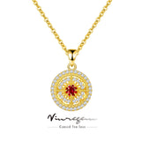 18K Plated Sapphire Gemstone Necklace for Women 925 Sterling Silver Fine Jewelry