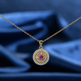 18K Plated Sapphire Gemstone Necklace for Women 925 Sterling Silver Fine Jewelry