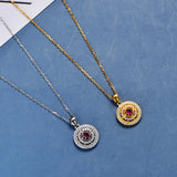18K Plated Sapphire Gemstone Necklace for Women 925 Sterling Silver Fine Jewelry
